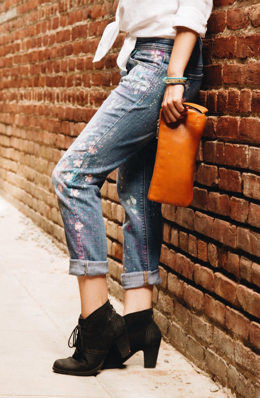 DIY Paint Splatter Denim Jeans Makeful