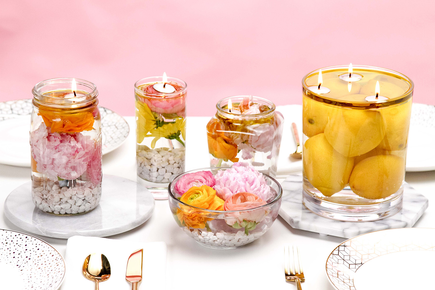 DIY Floating Floral Mason Jar Candles Makeful